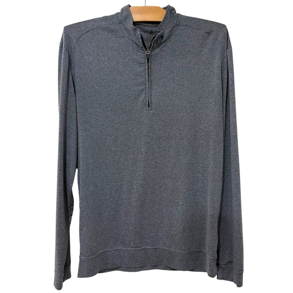 Johnnie O | Quarter Zip Long Sleeve Shirt Blue Gray- Size Small